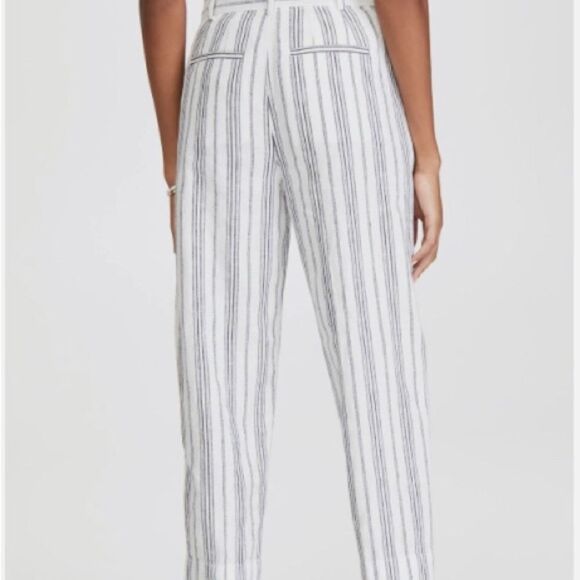 Madewell Baltic Striped Paper Bag Pants, Size 2.  Linen Blend.  Great Condition! - Picture 2 of 10